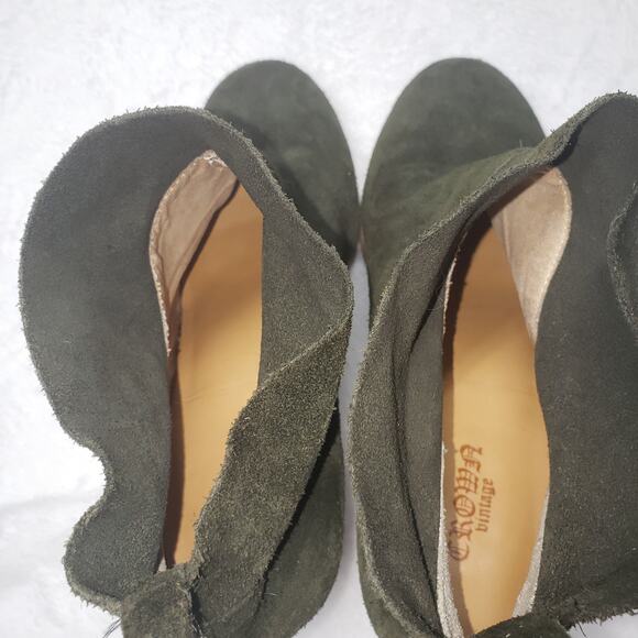 Crown Vintage Darcie Olive Ankle Boot Womens Sz 8M Soft Leather Boho Classic - Picture 6 of 11
